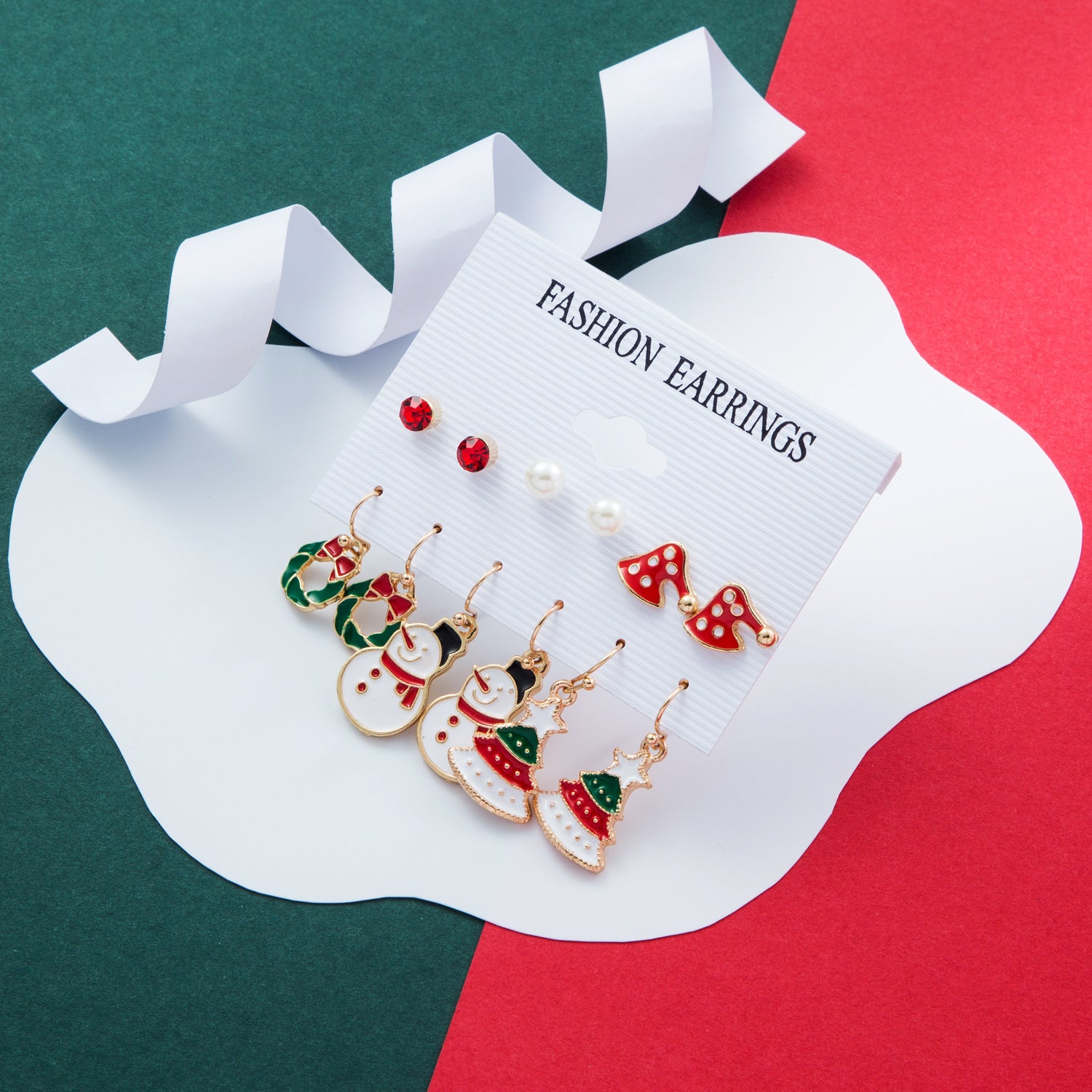 Wholesale 1set Christmas Oil Drop Earrings